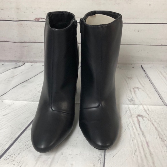 Qupid faux leather gold heel ankle boots heel - Picture 4 of 8